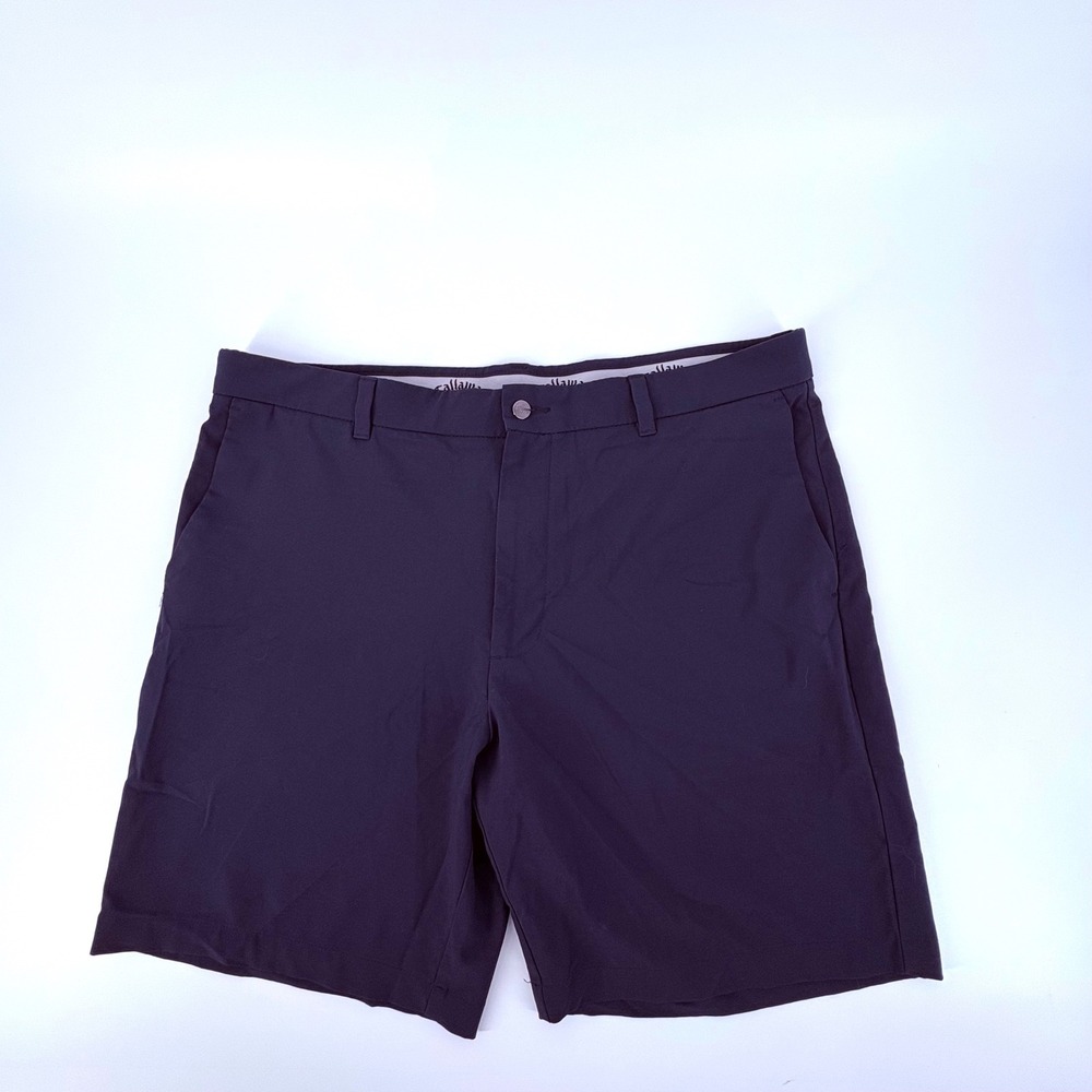 Callaway Mens Size 38 Navy Blue Performance Stretch Golf Shorts Flat Front Solid